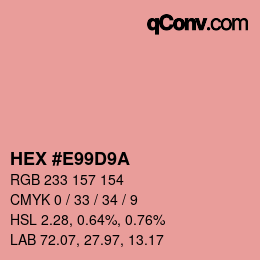Color code: HEX #E99D9A | qconv.com