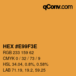Color code: HEX #E99F3E | qconv.com