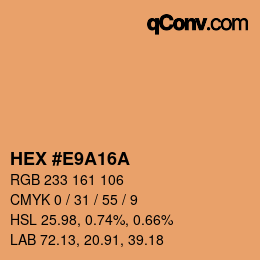 Color code: HEX #E9A16A | qconv.com