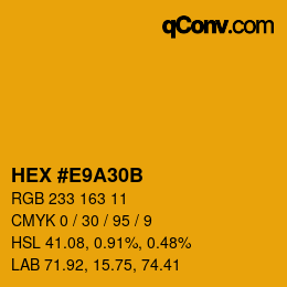 Color code: HEX #E9A30B | qconv.com