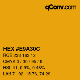 Color code: HEX #E9A30C | qconv.com