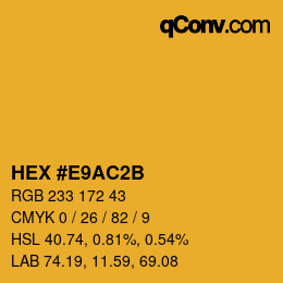 Color code: HEX #E9AC2B | qconv.com