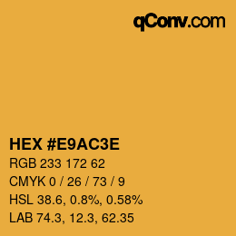 Color code: HEX #E9AC3E | qconv.com