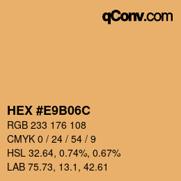 Farbcode: HEX #E9B06C | qconv.com
