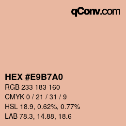 颜色代码: HEX #E9B7A0 | qconv.com