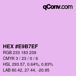 Color code: HEX #E9B7EF | qconv.com