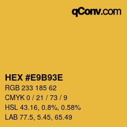 Color code: HEX #E9B93E | qconv.com