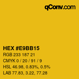 Color code: HEX #E9BB15 | qconv.com