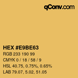 颜色代码: HEX #E9BE63 | qconv.com