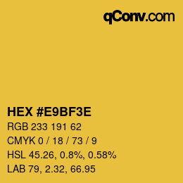 カラーコード: HEX #E9BF3E | qconv.com