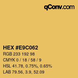 颜色代码: HEX #E9C062 | qconv.com