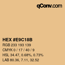Color code: HEX #E9C18B | qconv.com