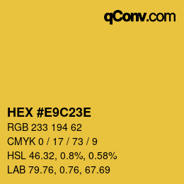 Color code: HEX #E9C23E | qconv.com