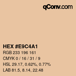 カラーコード: HEX #E9C4A1 | qconv.com