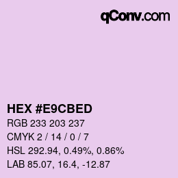 颜色代码: HEX #E9CBED | qconv.com
