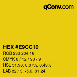 Farbcode: HEX #E9CC10 | qconv.com