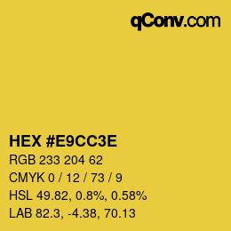 Farbcode: HEX #E9CC3E | qconv.com
