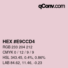 Color code: HEX #E9CCD4 | qconv.com