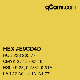 Color code: HEX #E9CD4D | qconv.com