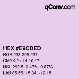 Code couleur: HEX #E9CDED | qconv.com