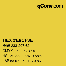 Color code: HEX #E9CF3E | qconv.com