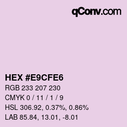 Color code: HEX #E9CFE6 | qconv.com