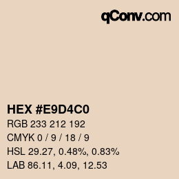 カラーコード: HEX #E9D4C0 | qconv.com