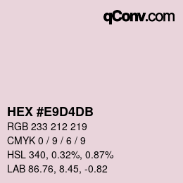 颜色代码: HEX #E9D4DB | qconv.com