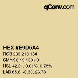 Color code: HEX #E9D5A4 | qconv.com