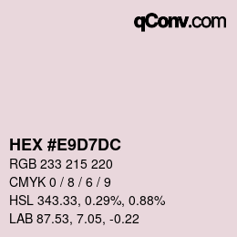 Color code: HEX #E9D7DC | qconv.com