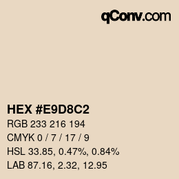 Color code: HEX #E9D8C2 | qconv.com