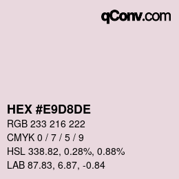 Color code: HEX #E9D8DE | qconv.com