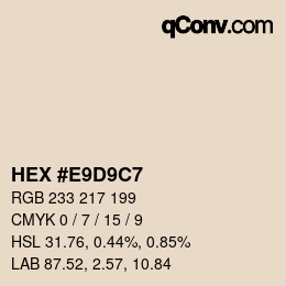 Color code: HEX #E9D9C7 | qconv.com