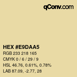 Color code: HEX #E9DAA5 | qconv.com