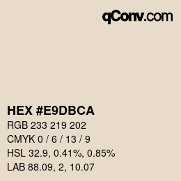 Color code: HEX #E9DBCA | qconv.com