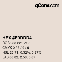 Color code: HEX #E9DDD4 | qconv.com