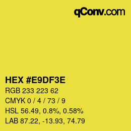 カラーコード: HEX #E9DF3E | qconv.com