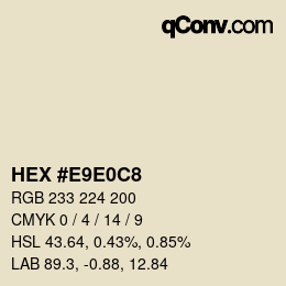 Color code: HEX #E9E0C8 | qconv.com