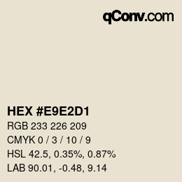 Color code: HEX #E9E2D1 | qconv.com