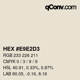 颜色代码: HEX #E9E2D3 | qconv.com