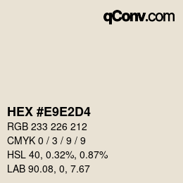 颜色代码: HEX #E9E2D4 | qconv.com