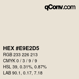 Color code: HEX #E9E2D5 | qconv.com