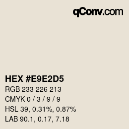カラーコード: HEX #E9E2D5 | qconv.com