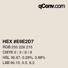 Color code: HEX #E9E2D7 | qconv.com