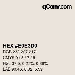カラーコード: HEX #E9E3D9 | qconv.com