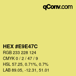 颜色代码: HEX #E9E47C | qconv.com