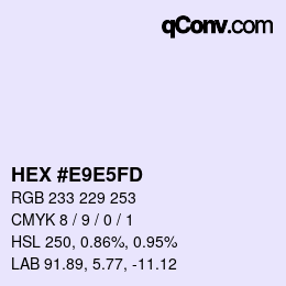 カラーコード: HEX #E9E5FD | qconv.com