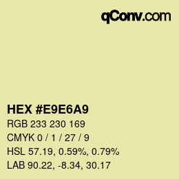 Color code: HEX #E9E6A9 | qconv.com