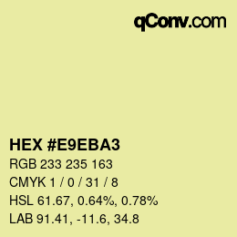 カラーコード: HEX #E9EBA3 | qconv.com