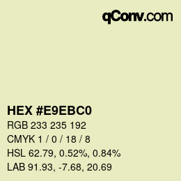 Farbcode: HEX #E9EBC0 | qconv.com
